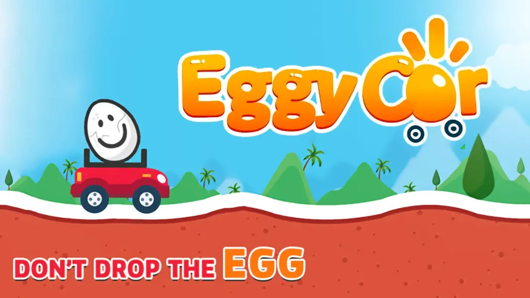 Eggy Car navigating bumpy road with fragile egg on top