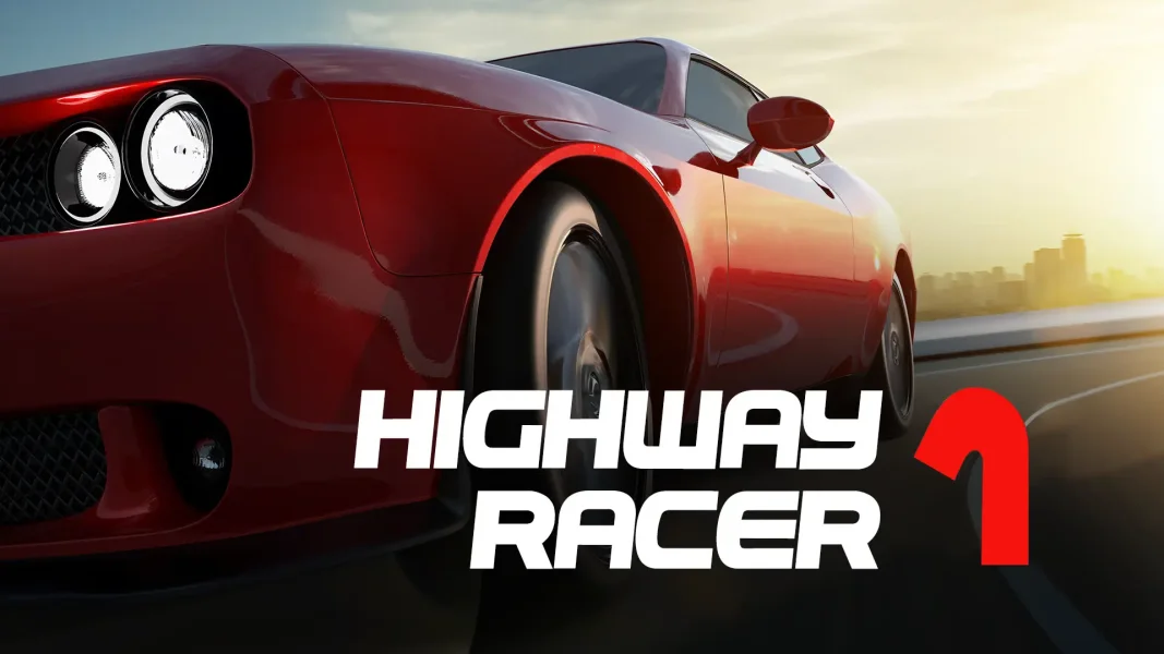 Car dodging traffic at high speed in Highway Racer